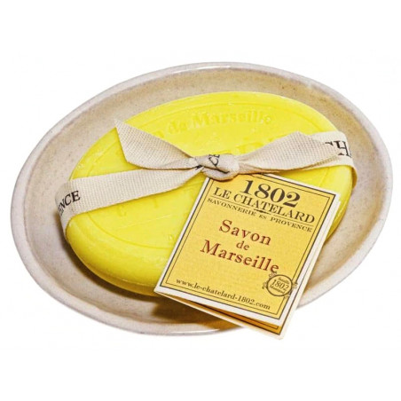 Set cadou savoniera ovala si sapun de Marsilia 100 g