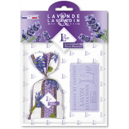 Set Cadou Sapun Natural de Marsilia si Saculet cu flori de LAVANDA - LHP Provence